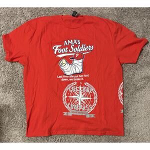 College Compass Rowan University AMA's Foot Soldiers Red Men's T-Shirt 2XL Jers…